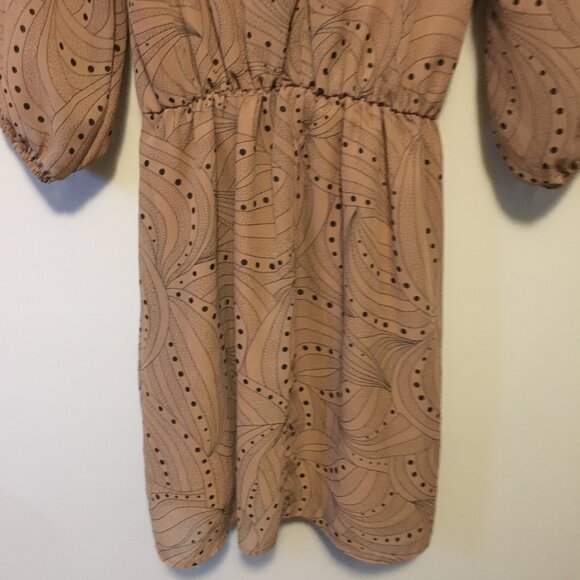 Retro 70s Psychedelic Paisley Peasant Sleeve Dress - Picture 5 of 16